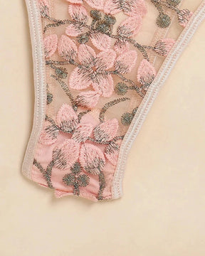 FLORENCE Floral Sheer Mesh Bodysuit