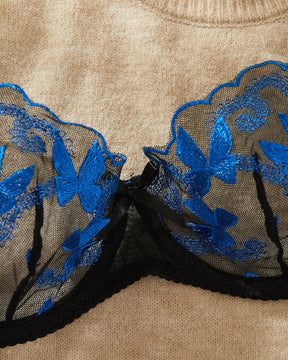 TERESA Black And Blue Lingerie Set With Butterflies