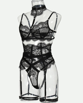 ISABEL Sexy Lace Lingerie Set With Garter Belt