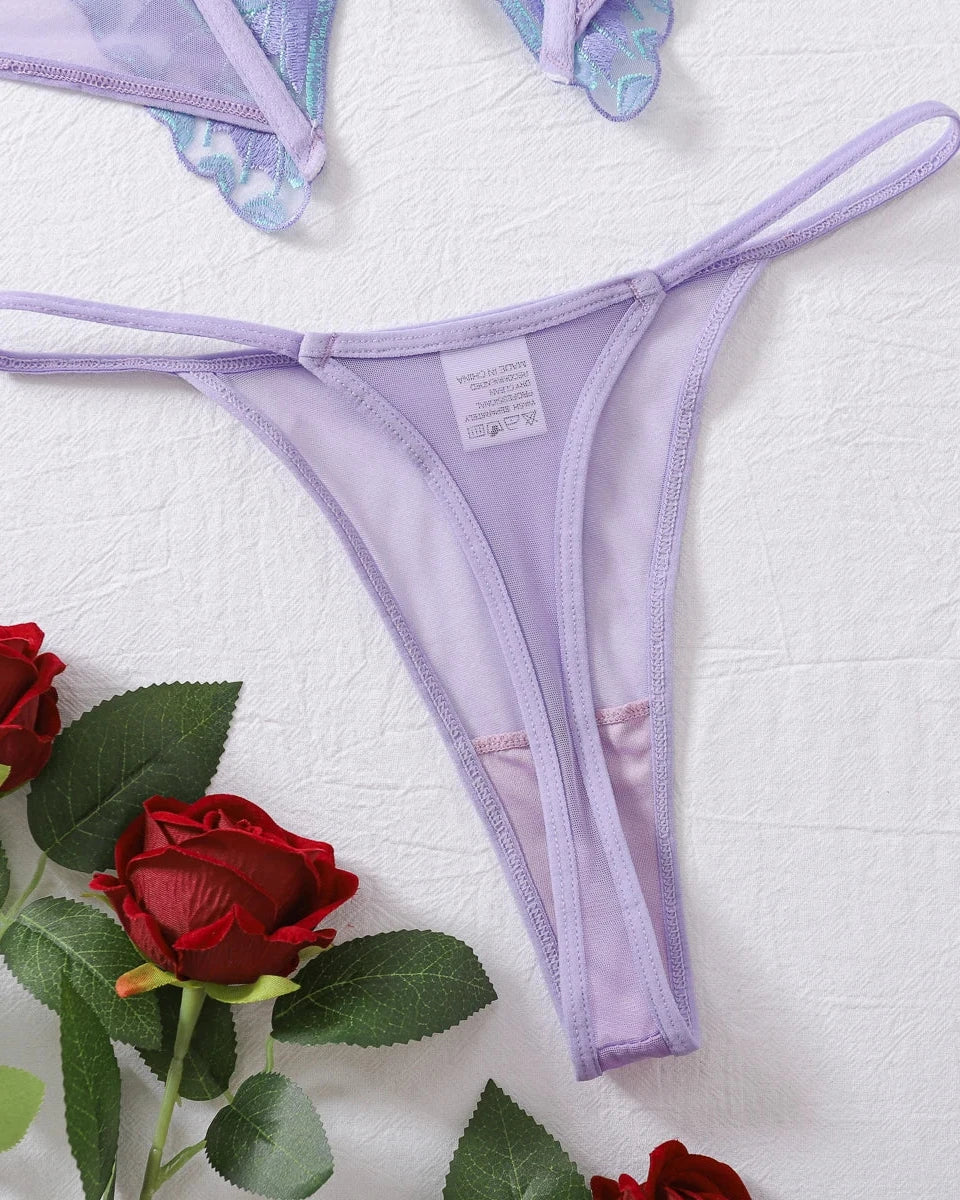 LAVINIA Purple Butterfly Lingerie Set