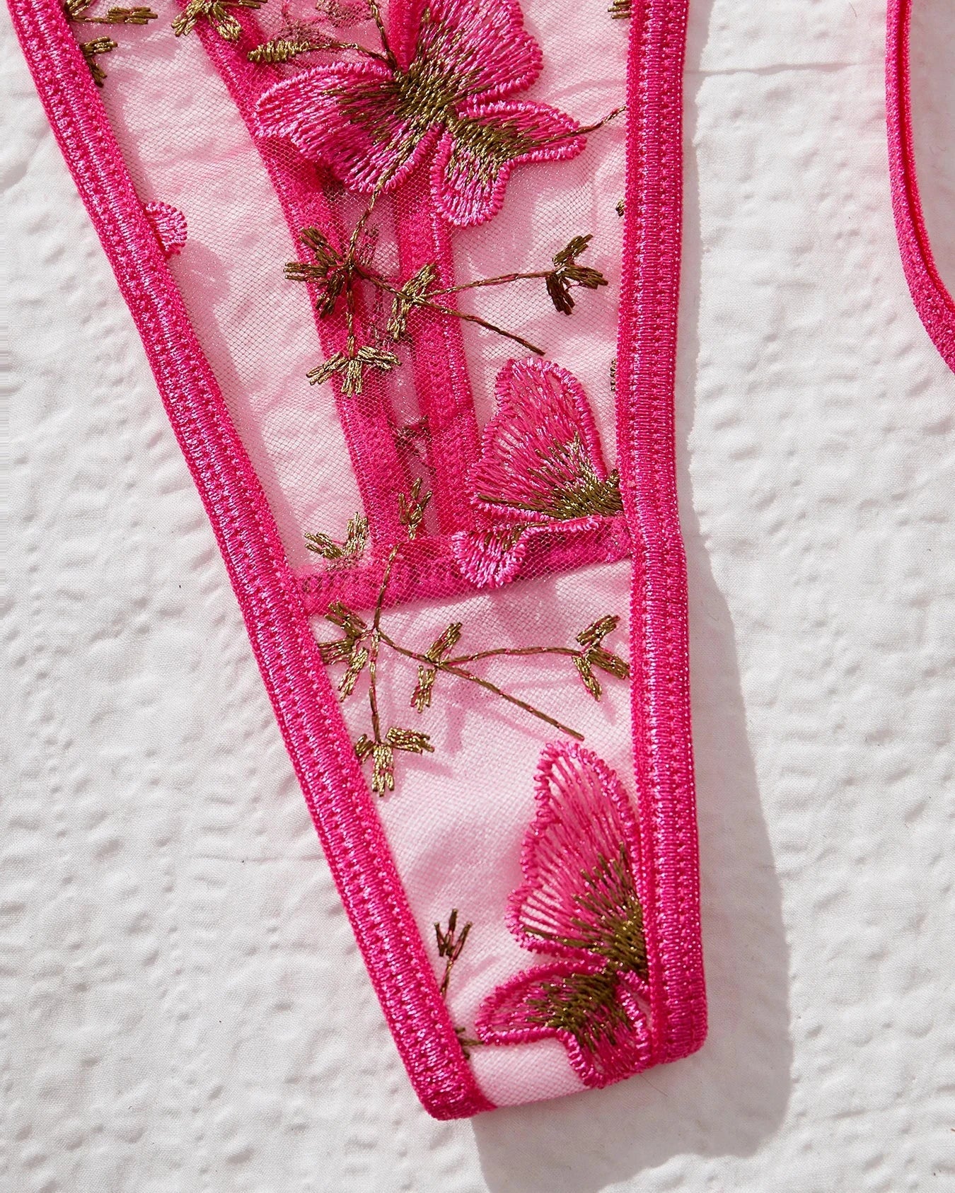 CRISTINA Pink Lingerie Set With Butterflies