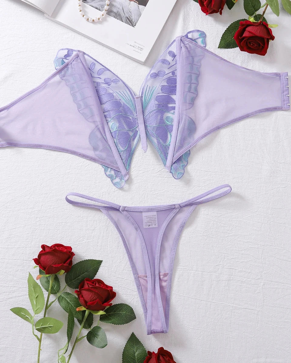 LAVINIA Purple Butterfly Lingerie Set