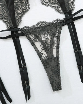 MATHILDE Lace Sexy Lingerie Set With Long Gloves