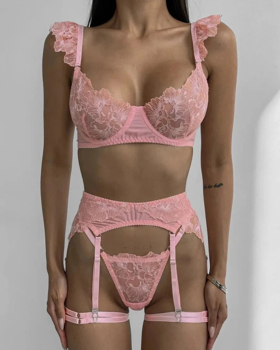 LUCIA Sexy Pink Lingerie Set