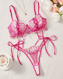 FLORENCIA Delicate Rose Lingerie Set With Flowers