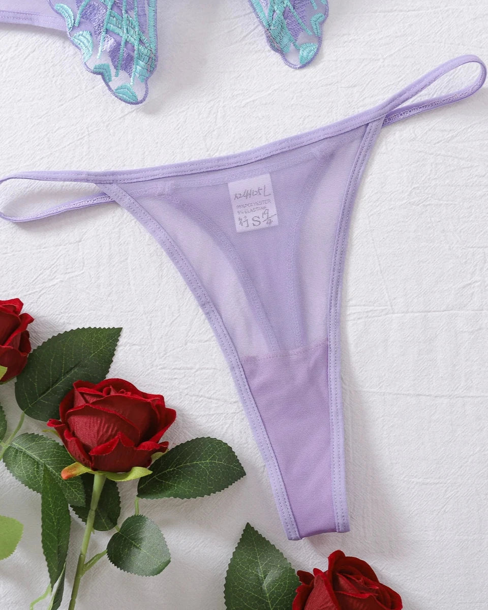 LAVINIA Purple Butterfly Lingerie Set