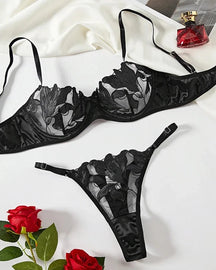 SYLVIE Sexy Sheer Mesh Lingerie Set