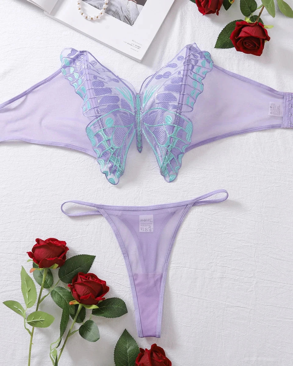 LAVINIA Purple Butterfly Lingerie Set