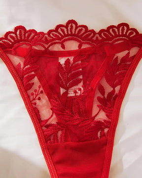 Conjunto de lencería de encaje rojo GIANNA