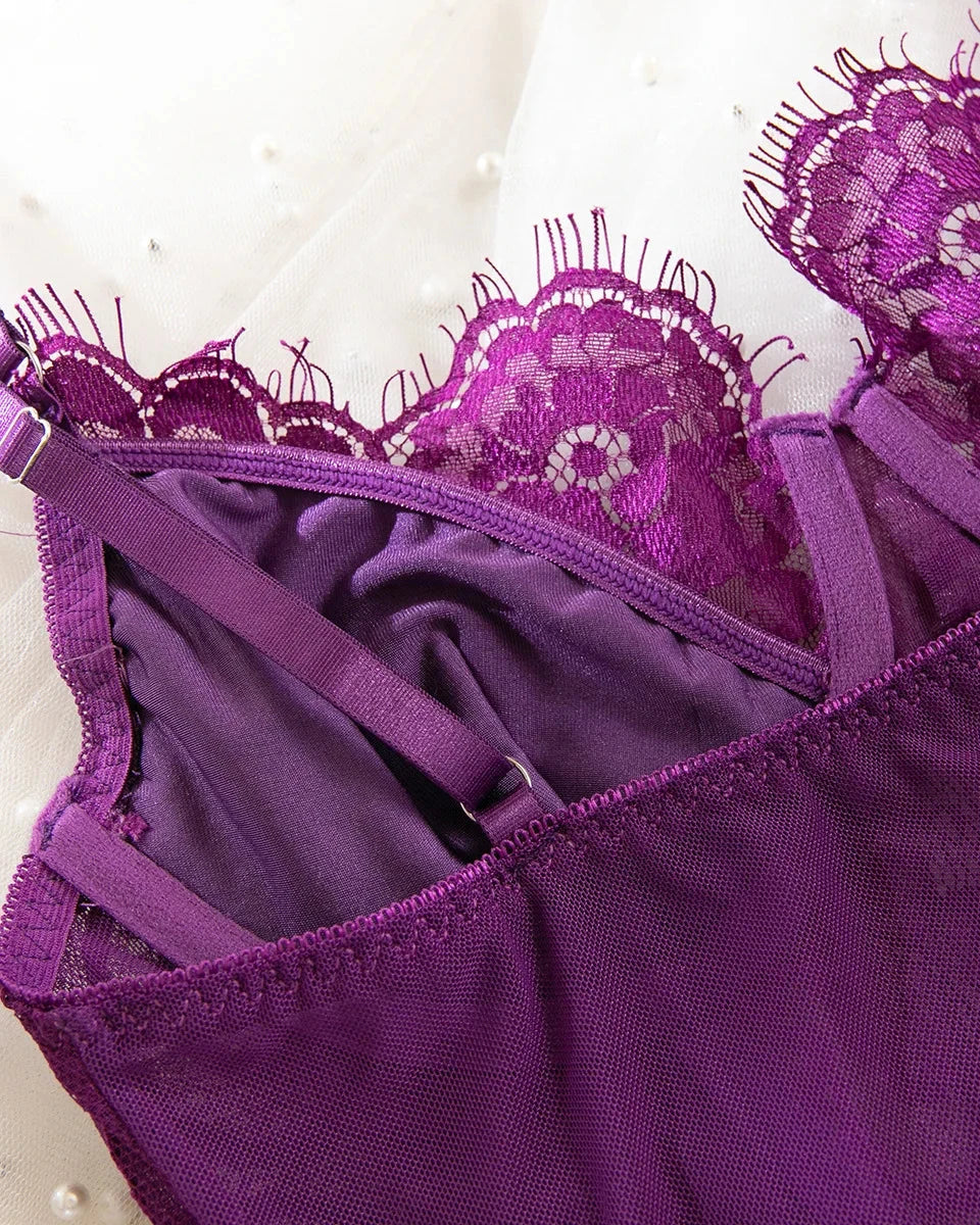 FEDERICA Sexy Purple Corset Lingerie Set