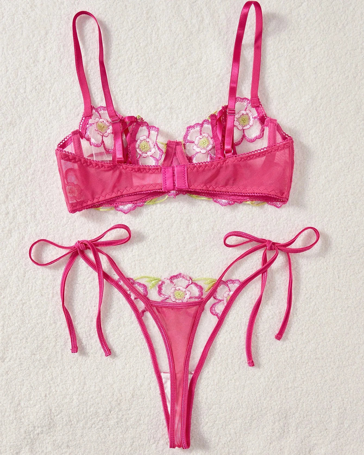 FLORENCIA Delicate Rose Lingerie Set With Flowers