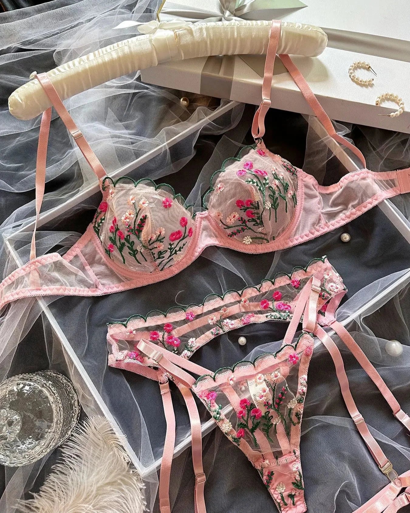 LUISA Delicate Floral Sexy Lingerie