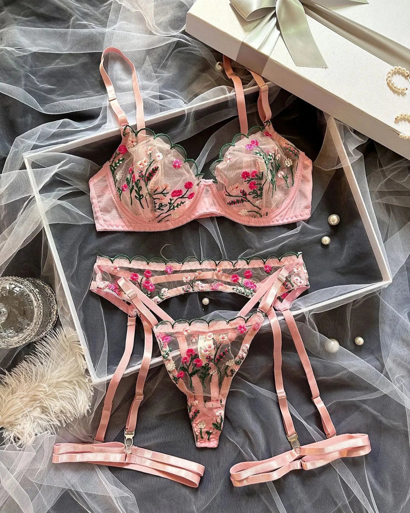 LUISA Delicate Floral Sexy Lingerie